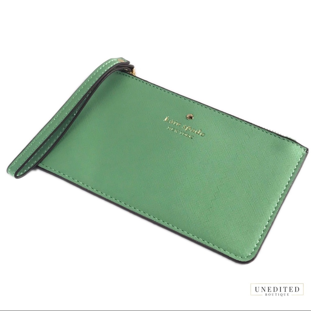 Kate Spade Green Wristlet - Picture 2 of 7